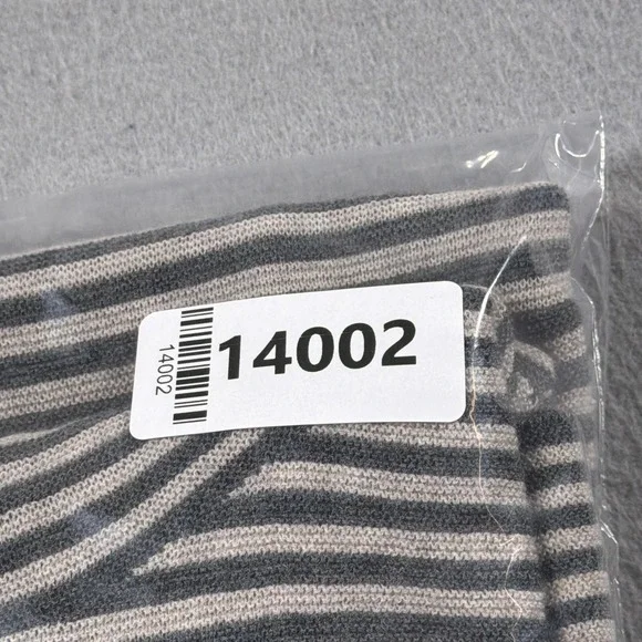 Eileen Fisher Sweater Dress Womens Medium Gray Striped Merino Wool Turtleneck - Picture 9 of 9